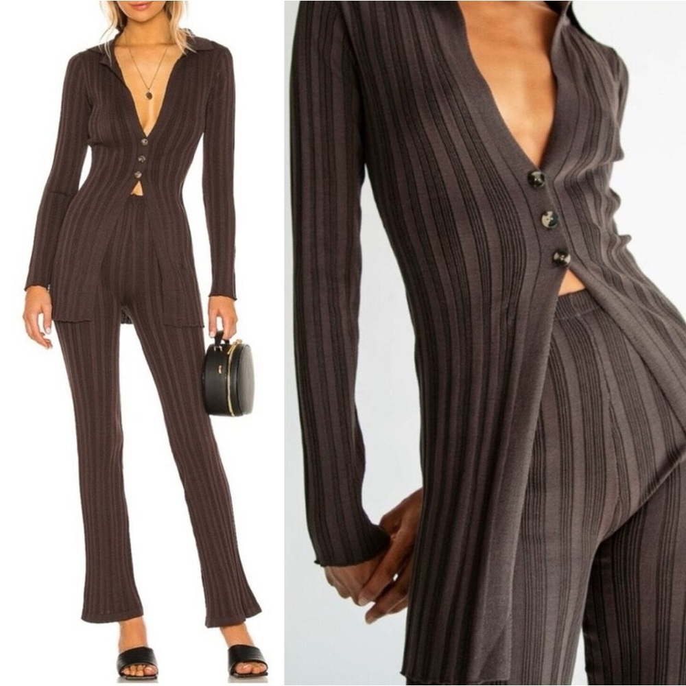 NWT The Line by K chocolate brown set size Large